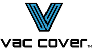 The Vac Cover logo, a large blue "V" above "Vac Cover." 